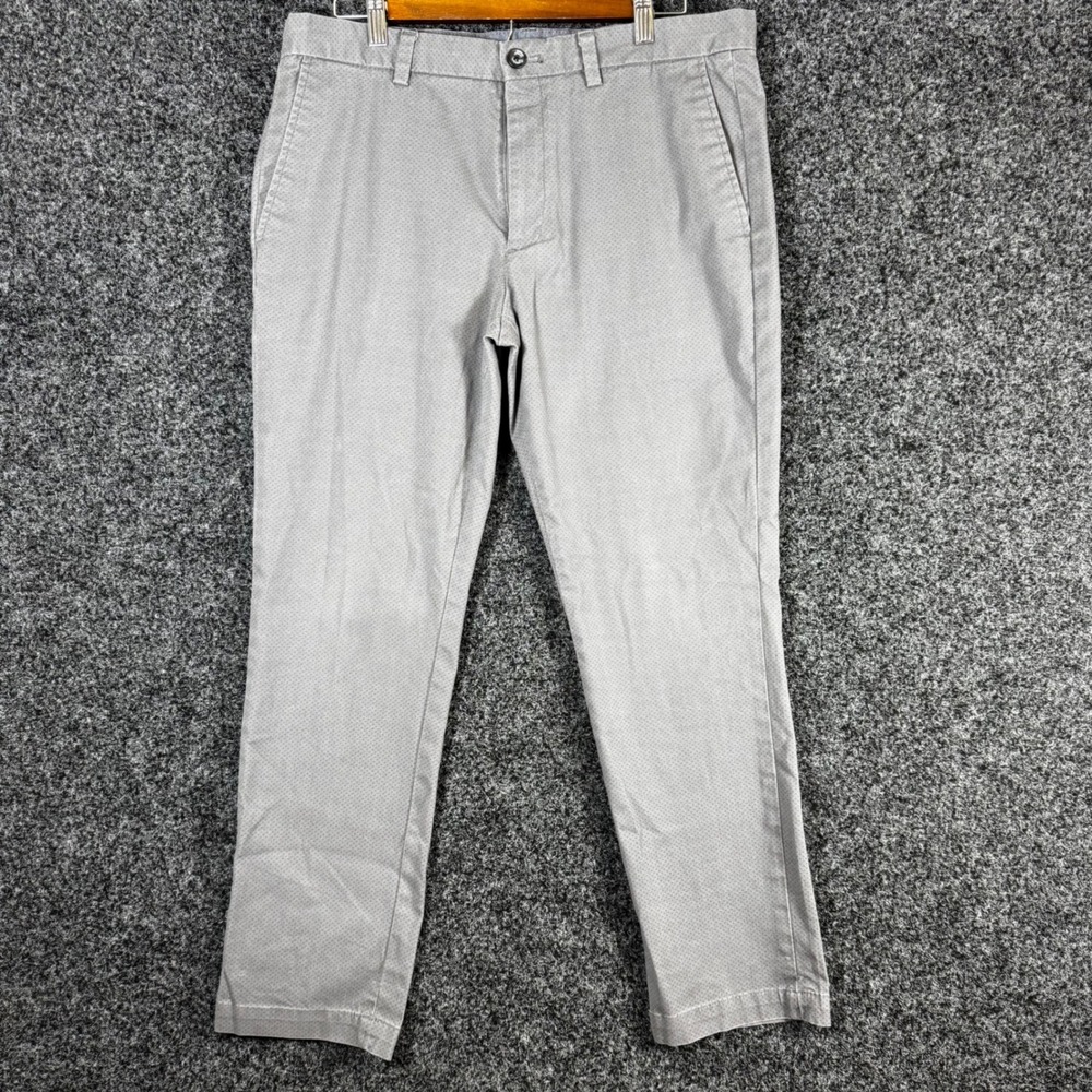 Banana Republic Fulton Skinny Chino Mens 34x30 Grey Geometric Print Pants